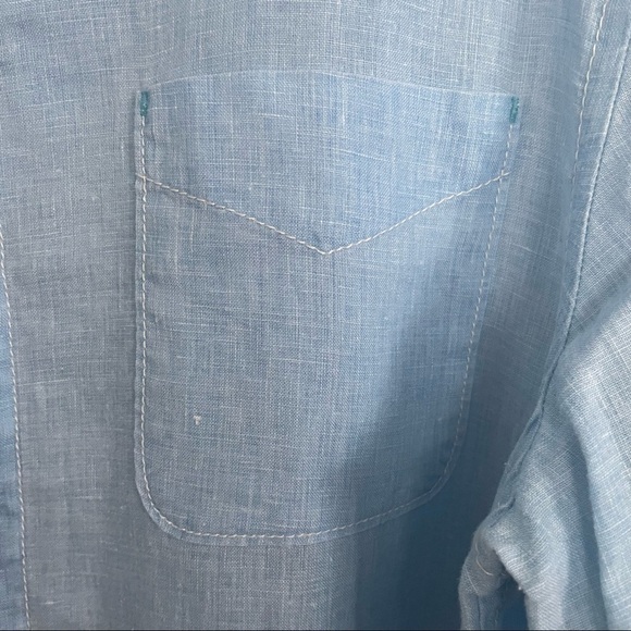 𝅺tommy Bahama Relaxed Light Blue Denim Button Down Long Sleeve Shirt - Picture 5 of 7